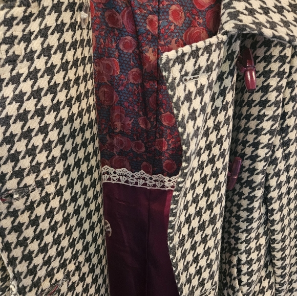 NWOT NESS OF SCOTLAND charcoal houndstooth custom coat. Size 14 - Picture 4 of 8